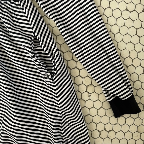 LAZY OAF Sally Dress Medium Black White Stripe Grunge Skater Streetwear Pockets - Picture 3 of 9